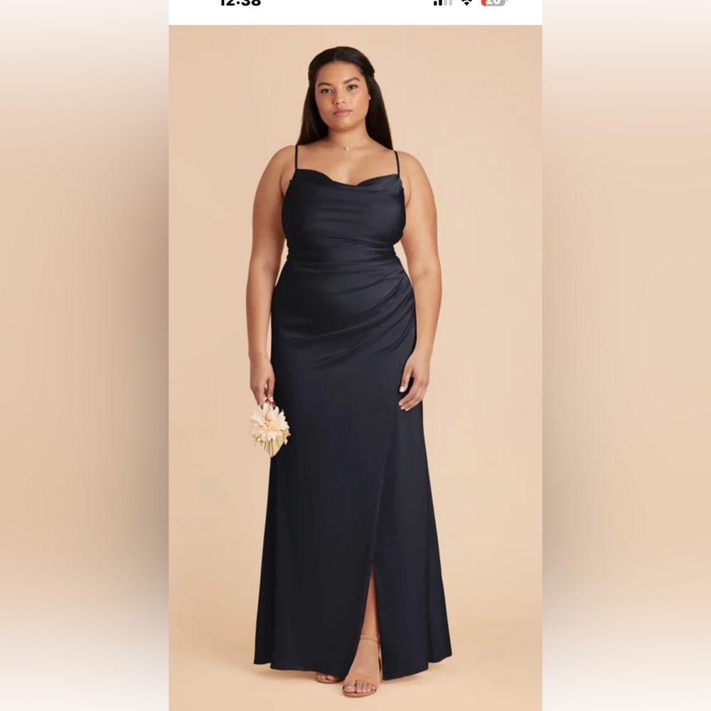 New Birdy Grey Bridesmaid Navy Lydia Shiny Dress Size: 3x